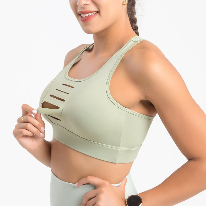 Style Plus Size Broken Hole Sports Women's Bra