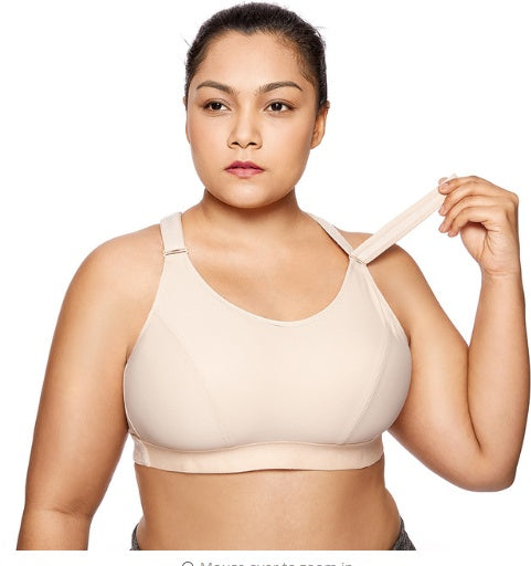 Large size sports female shockproof running  big chest sports bra