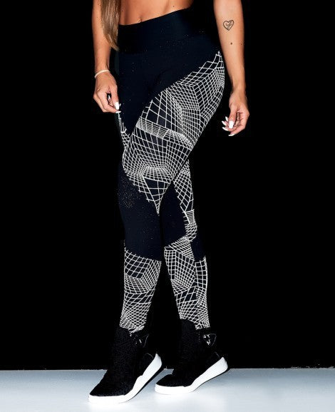 Geometric Lines Sexy Yoga Sweatpants Hip High Waist Leggings