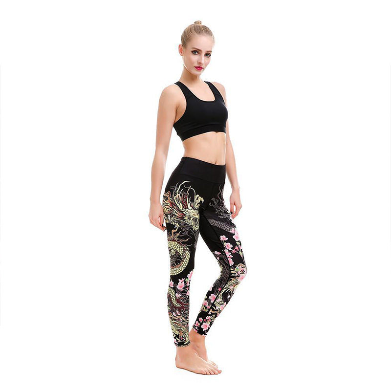 Explosive yoga running fitness print leggings slim casual sweatpants