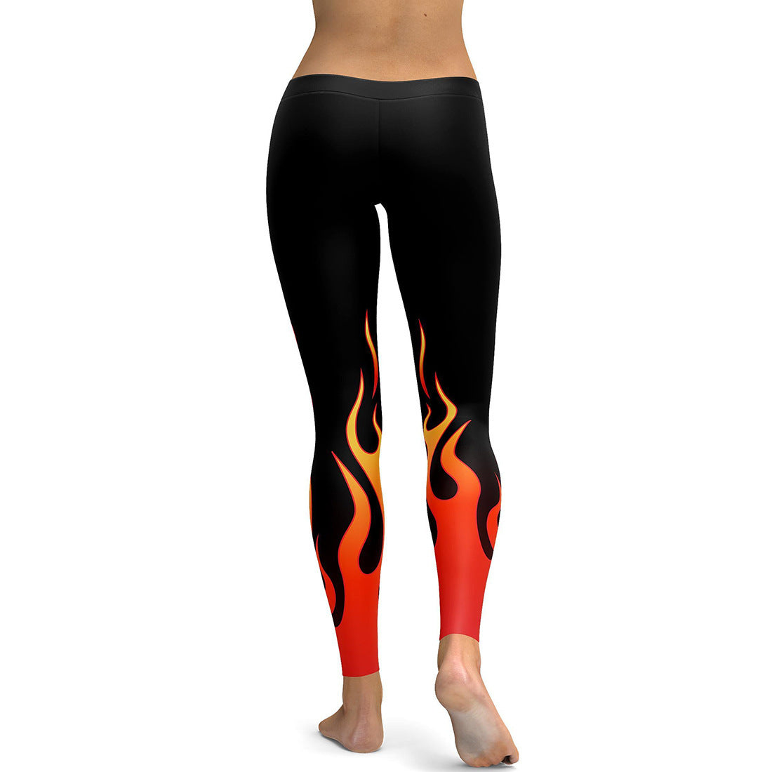 3D Gradient Flame Print Ladies Breathable Sports Yoga Leggings
